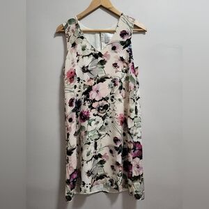 Amour Vert Floral 100% Silk Sleeveless Shift Dress Size Small Feminine Fairy